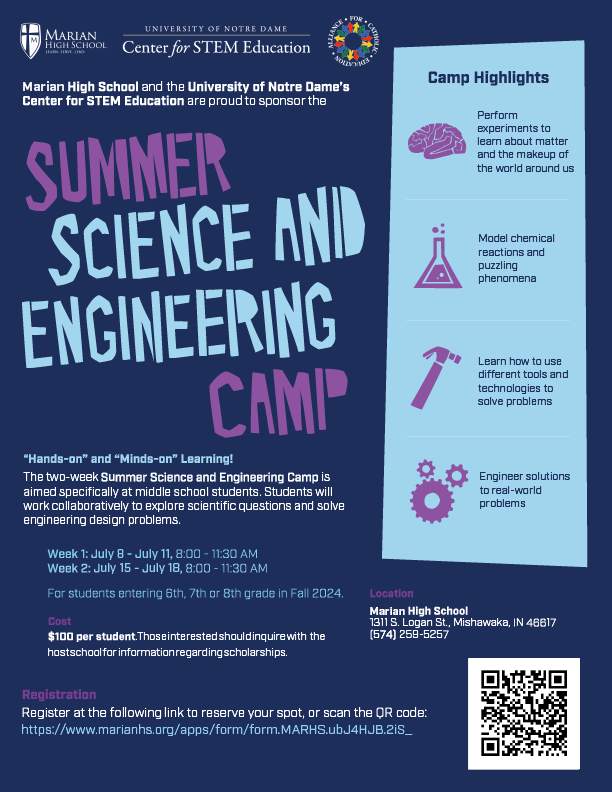 Mishawaka Marian Summer STEM Camp